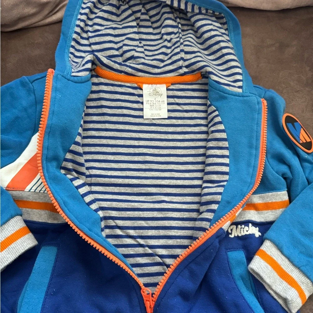 Blue and Orange Kids Hoodie with Mickey Design - Picture 2 of 5